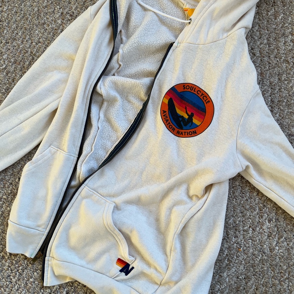 Aviator Nation x Soulcycle Hoodie Cream